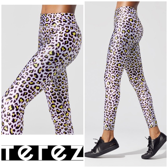 Terez Pants - Terez Metallic Cheetah Tall Band Legging NWT sz S
